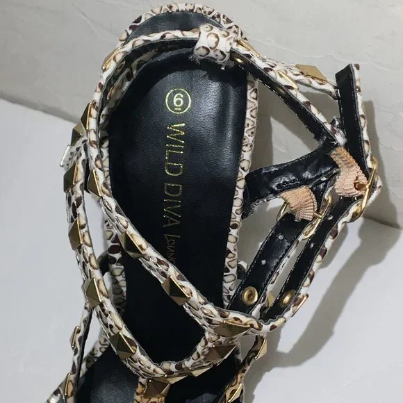 Wild Diva Lounge Snake Cage Stiletto shoes 6 NWT - Picture 11 of 14